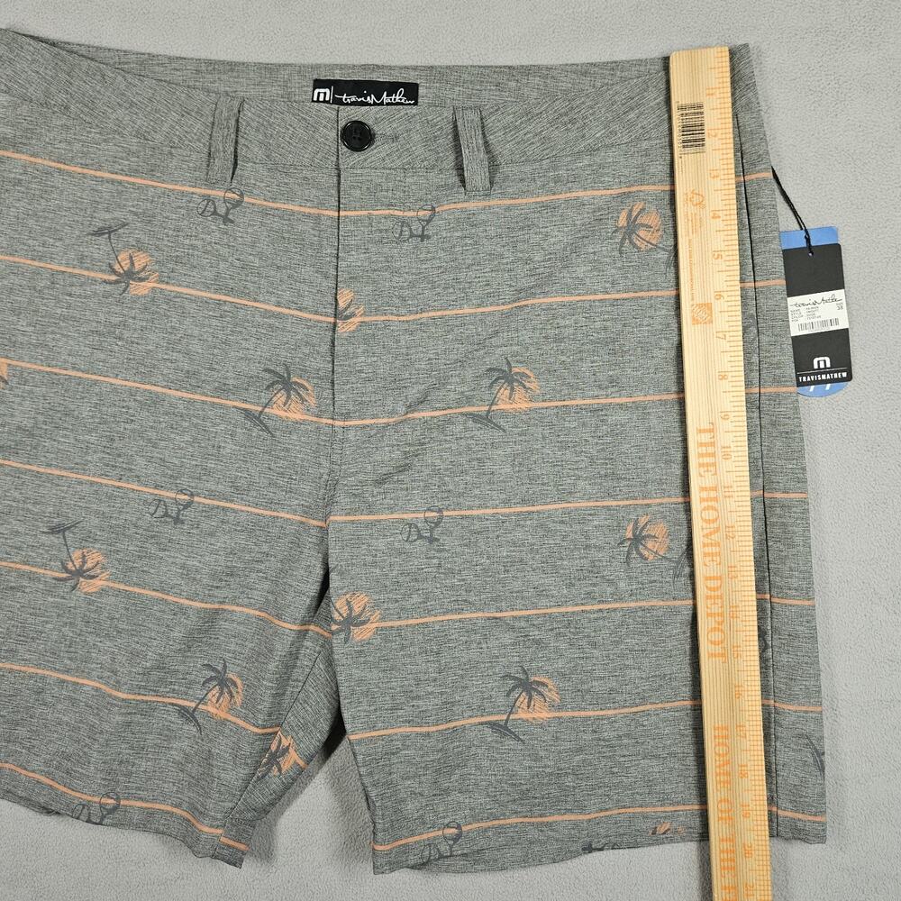 Travis Mathews Shorts Men Size 38 Tropical Palm Tree Golf Performance Tennis 7" - Picture 11 of 12